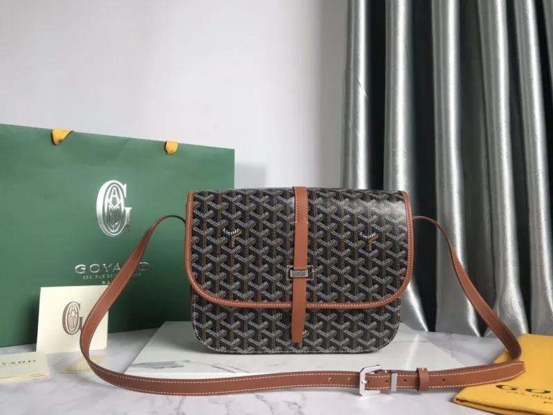 Goyard Black Brown Satchel Crossbody Bag 138