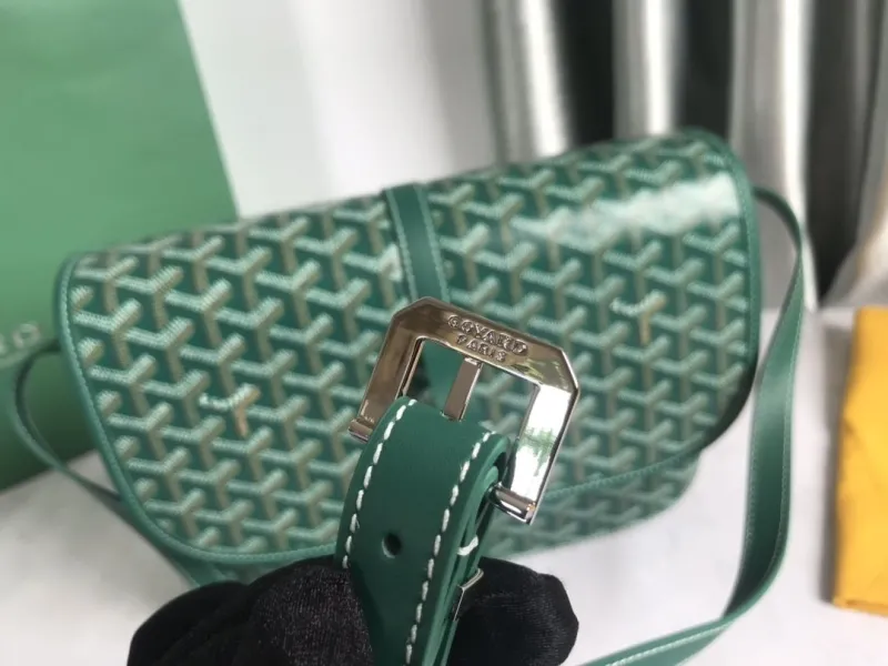 Goyard Green Crossbody Satchel Bag - Image 6