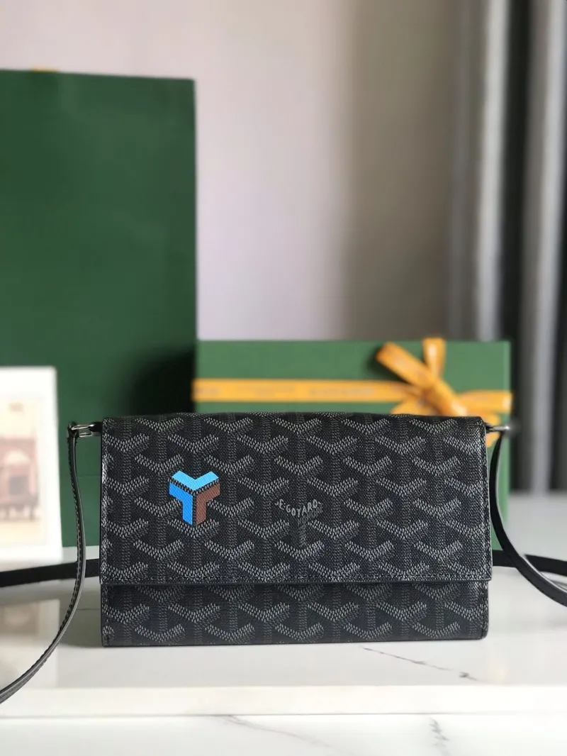 Goyard Black Crossbody Satchel Wallet Bag