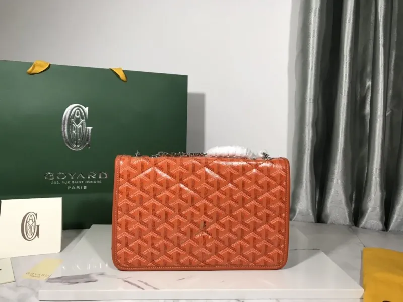 Goyard Orange Chain Satchel Bag - Image 4