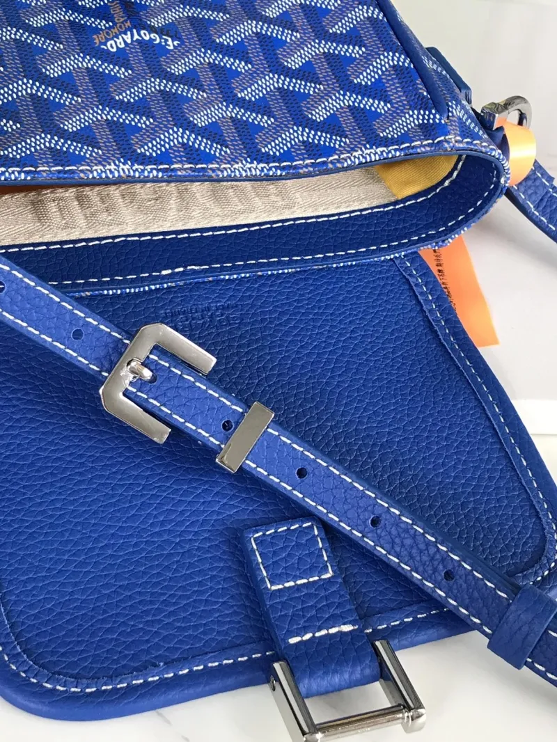 Goyard Blue Crossbody Satchel Bag - Image 9