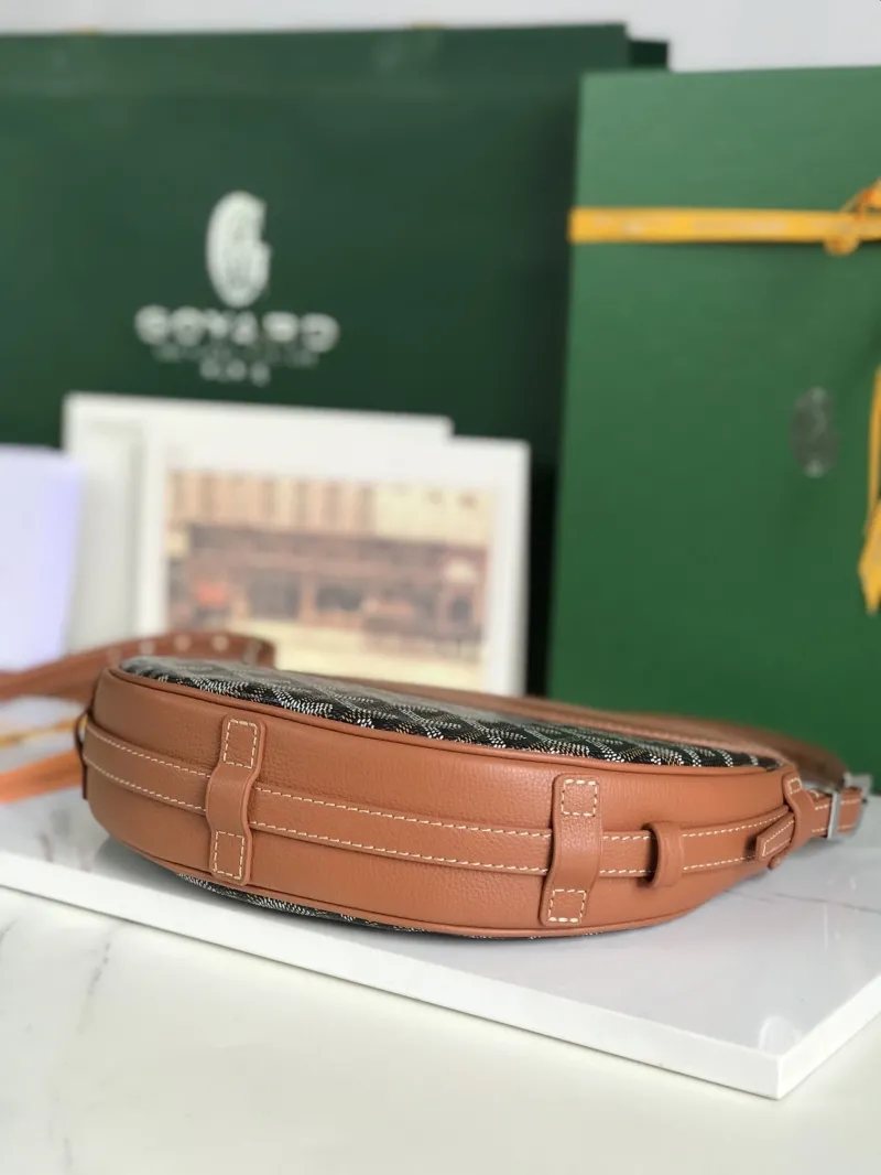 Goyard Tan Black Saddle Crossbody Bag 216 - Image 3