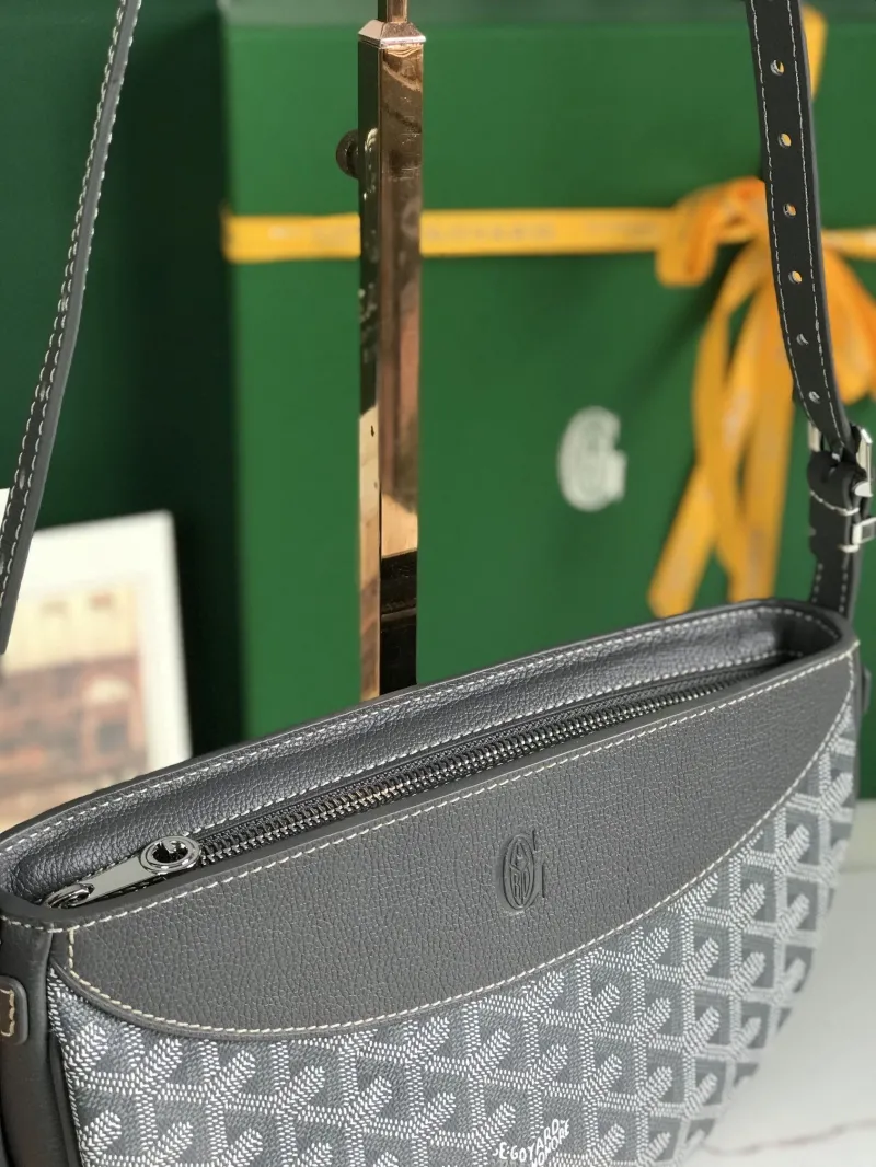 Goyard Gray Crossbody Satchel Bag - Image 6