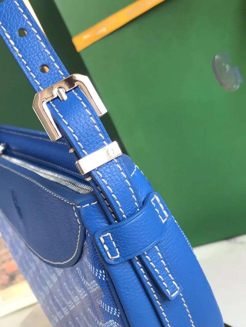 Goyard Blue Crossbody Satchel Bag - Image 3
