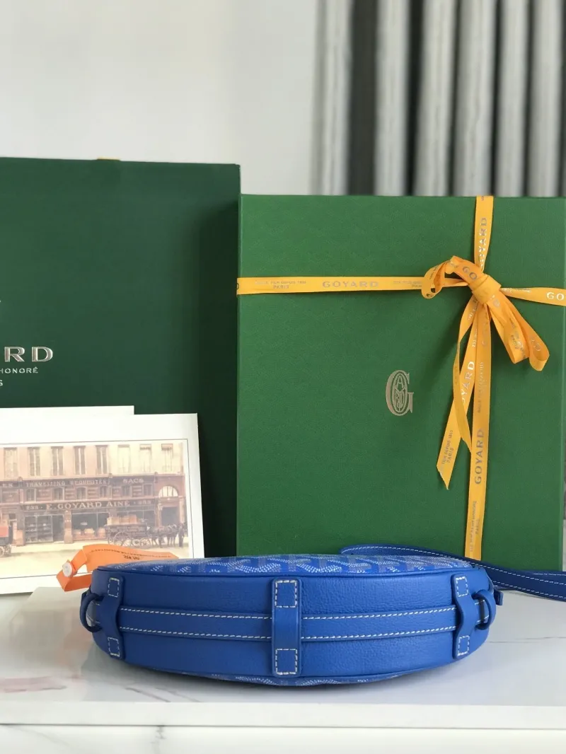 Goyard Blue Crossbody Satchel Bag - Image 6