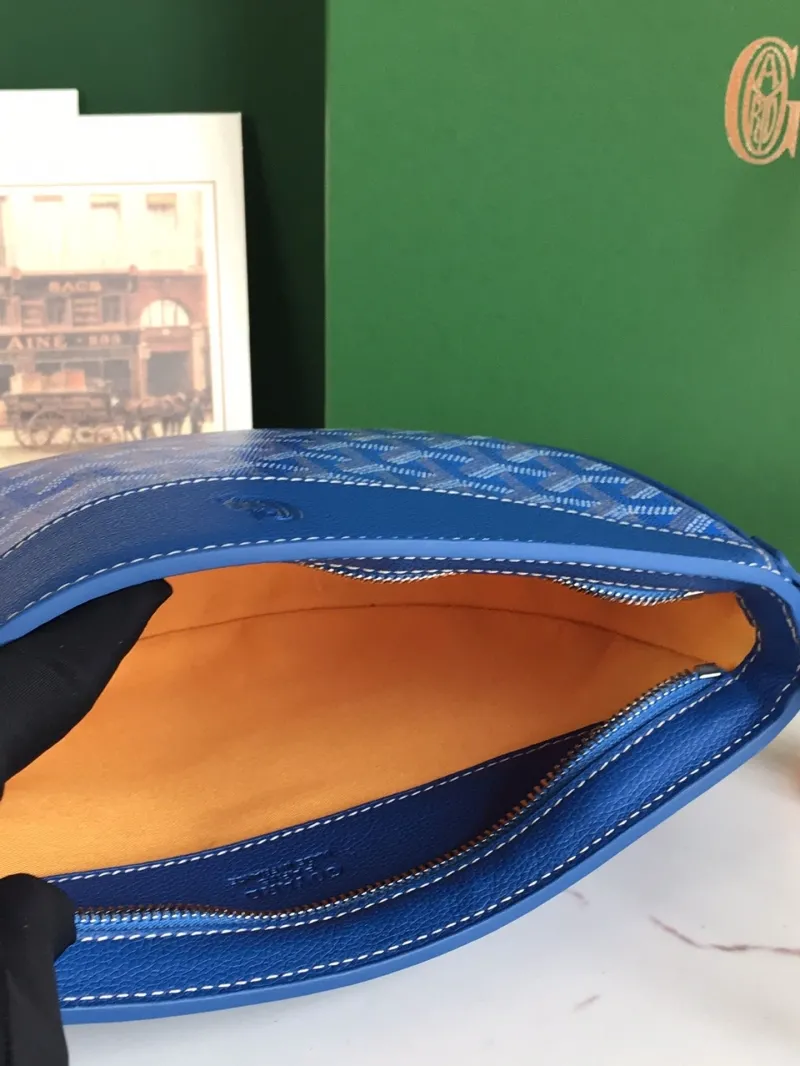 Goyard Blue Crossbody Satchel Bag - Image 8