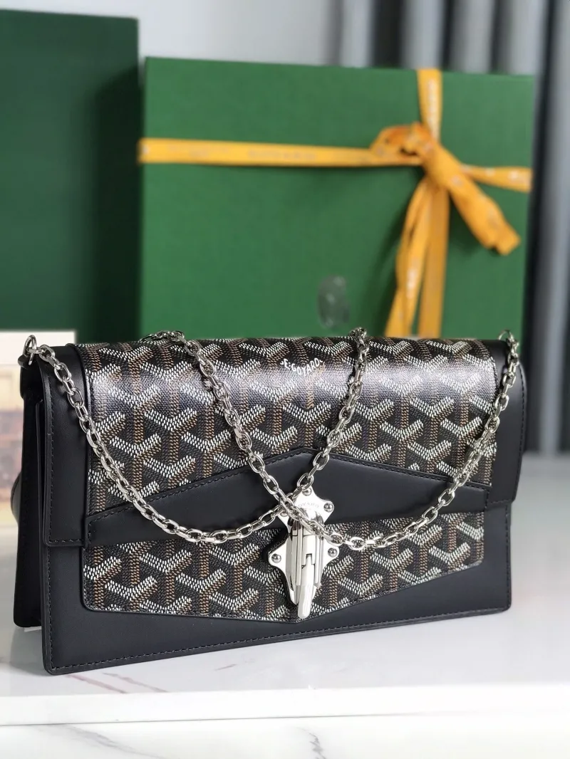 Goyard Black Chain Satchel Bag 227 - Image 9