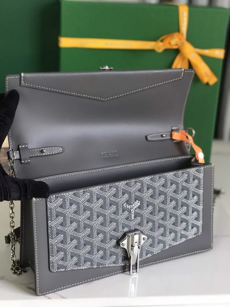 Goyard Gray Satchel Chain Crossbody Bag - Image 5
