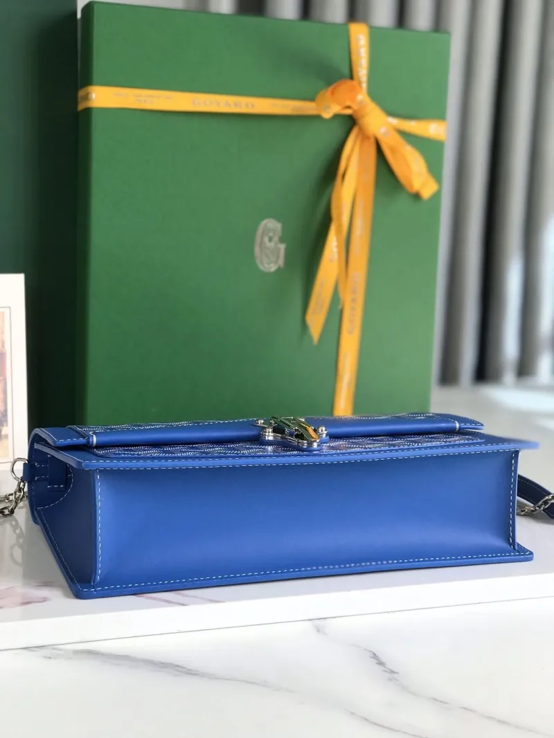 Goyard Blue Satchel Chain Bag - Image 4
