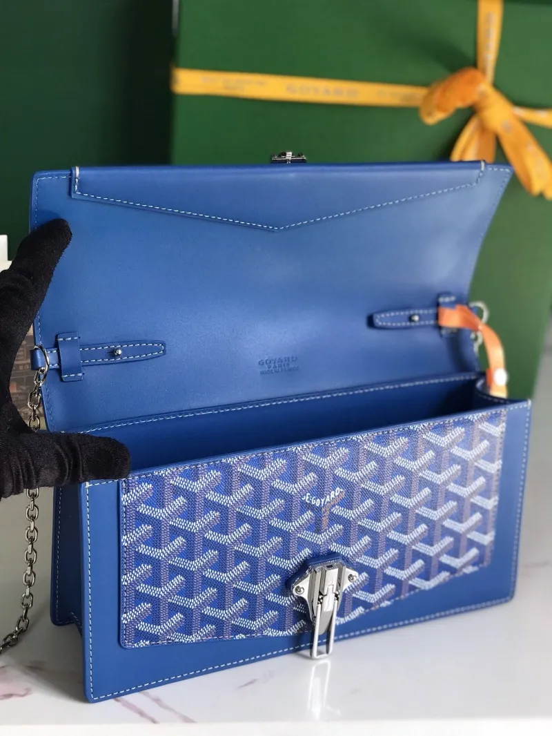 Goyard Blue Satchel Chain Bag - Image 7