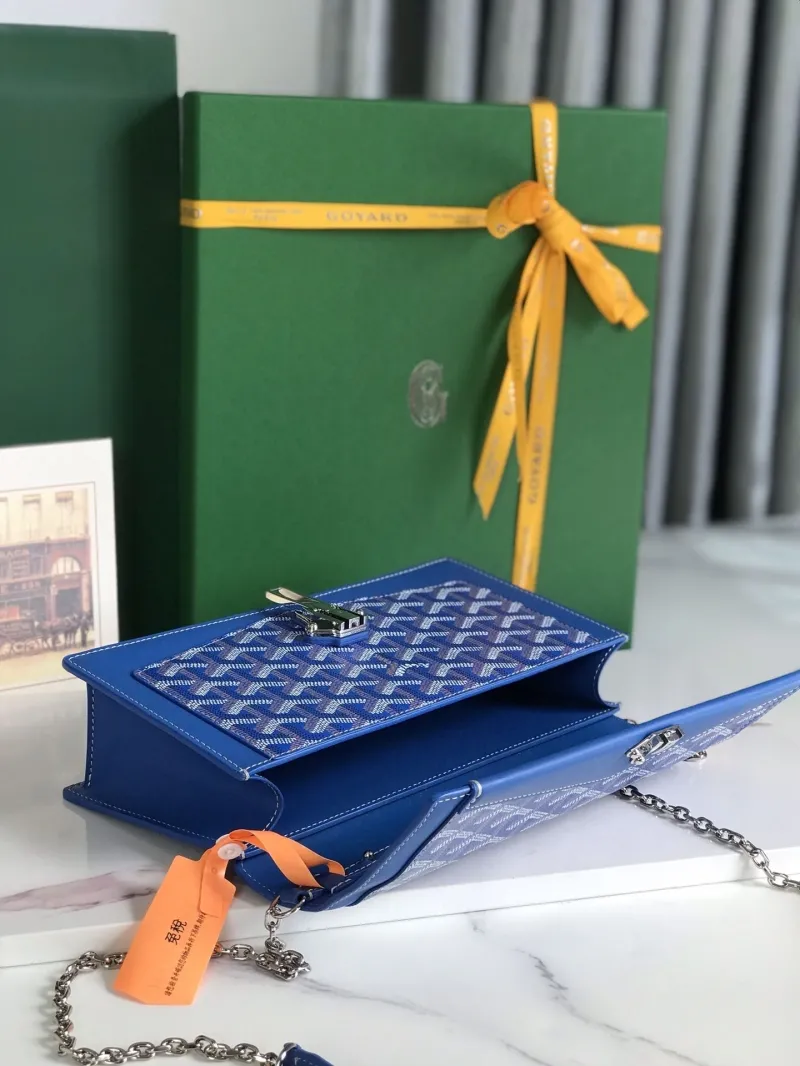 Goyard Blue Satchel Chain Bag - Image 9