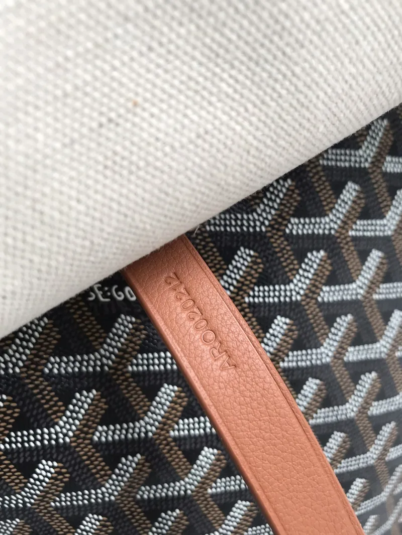 Goyard Black Tan Messenger Satchel Bag 242 - Image 6