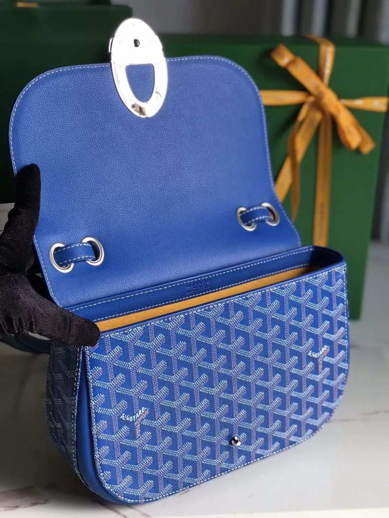 Goyard Blue Satchel Crossbody Bag - Image 4