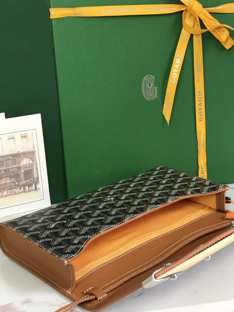 Goyard Black Tan Crossbody Satchel Bag - Image 6