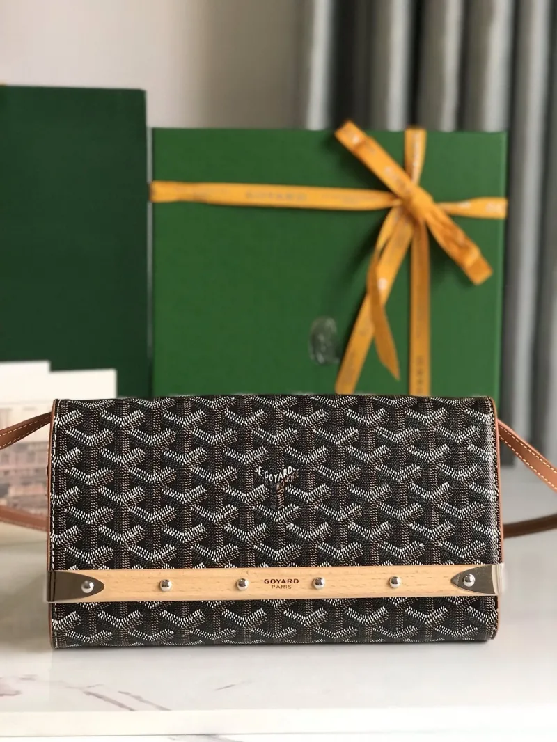 Goyard Black Tan Crossbody Satchel Bag - Image 9