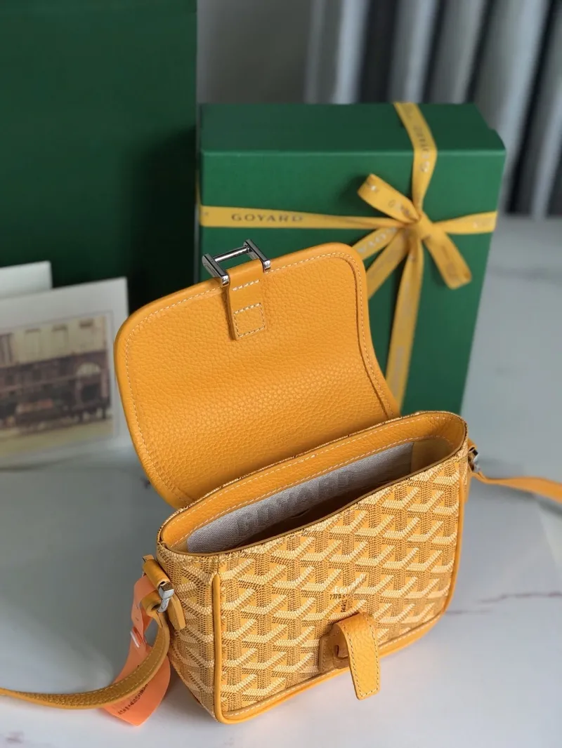 Goyard Yellow Crossbody Satchel Bag 264 - Image 7