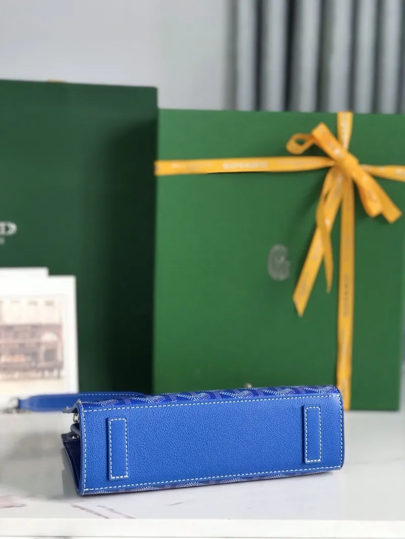 Goyard Blue Satchel Bag 283 - Image 4