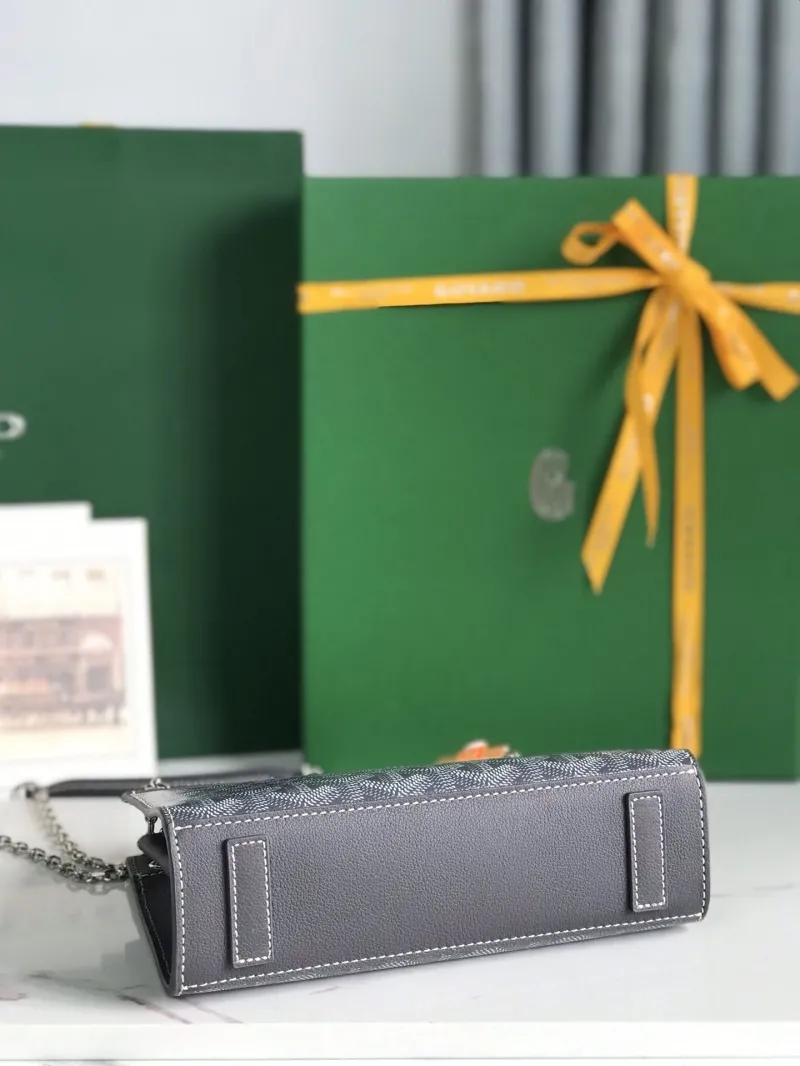 Goyard Gray Satchel Bag 285 - Image 4
