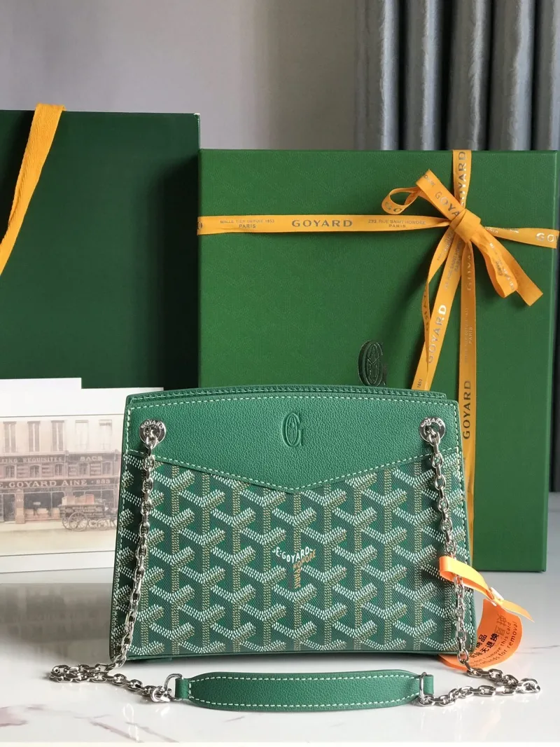 Goyard Green Chain Satchel Bag - Image 3