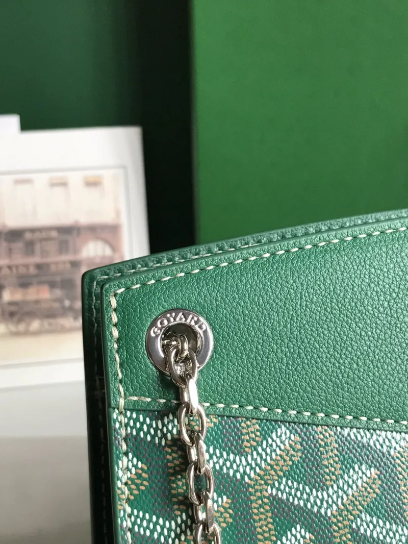 Goyard Green Chain Satchel Bag - Image 6