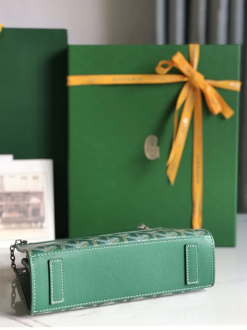 Goyard Green Chain Satchel Bag - Image 7