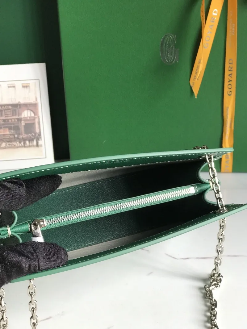 Goyard Green Chain Satchel Bag - Image 9