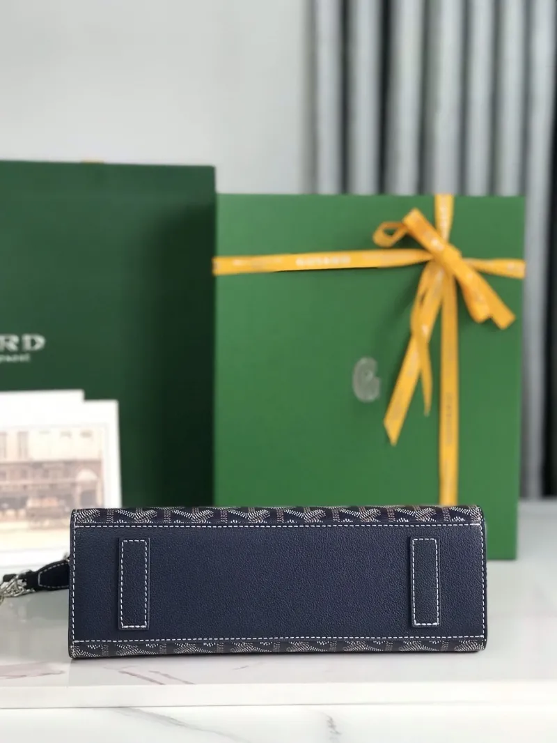 Goyard Navy Blue Chain Satchel Bag 293 - Image 5