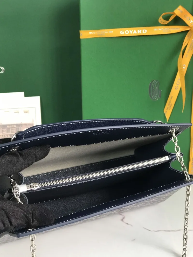 Goyard Navy Blue Chain Satchel Bag 293 - Image 7