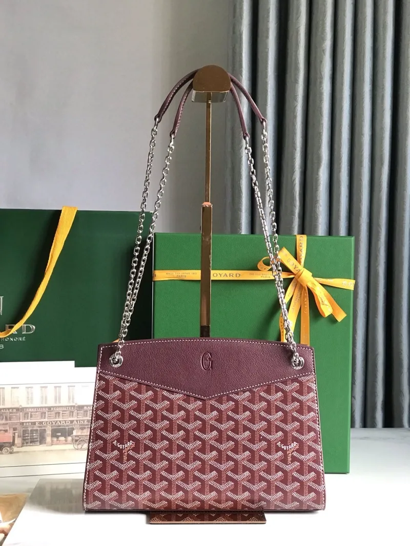 Goyard Burgundy Chain Satchel Bag