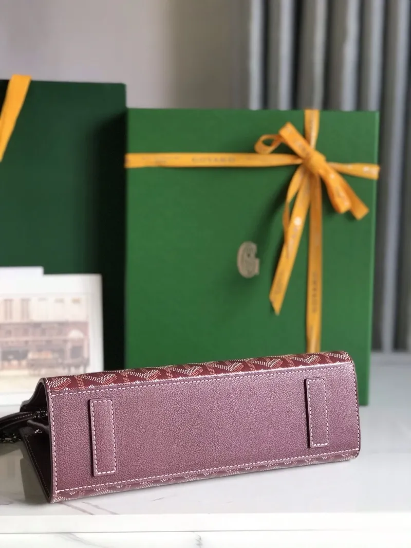 Goyard Burgundy Chain Satchel Bag - Image 4
