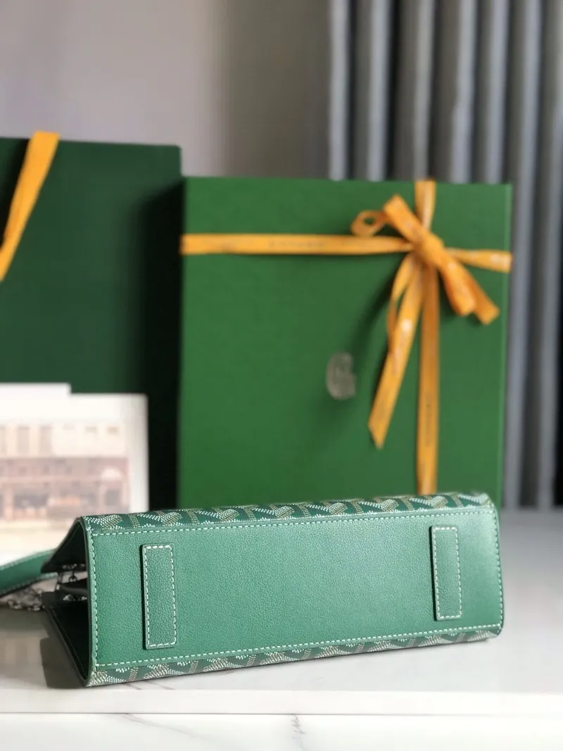 Goyard Green Satchel Chain Bag - Image 4