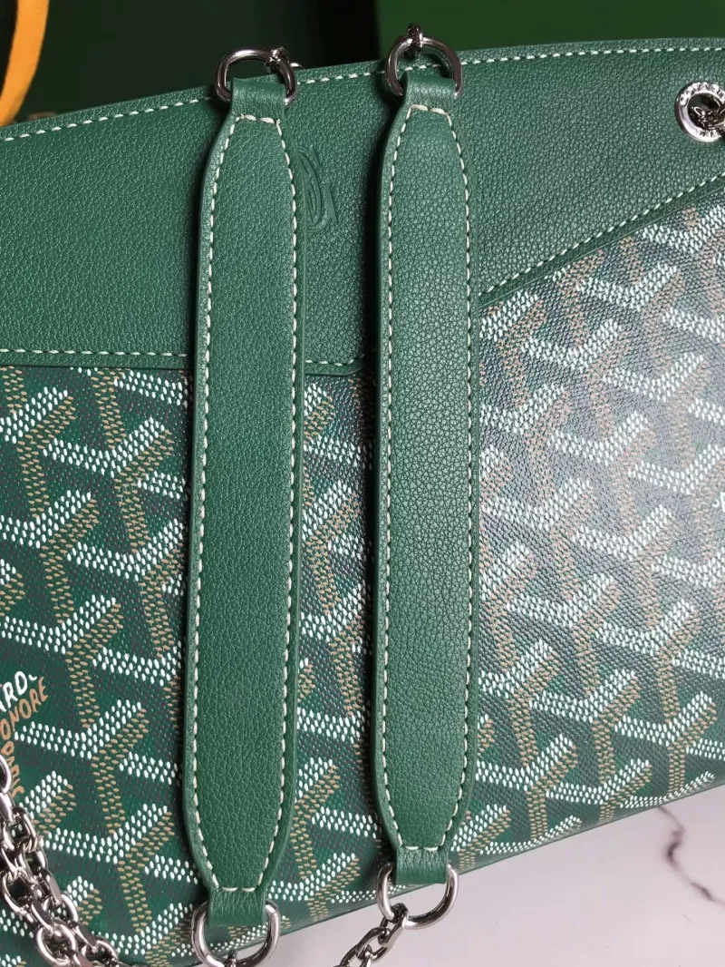 Goyard Green Satchel Chain Bag - Image 6