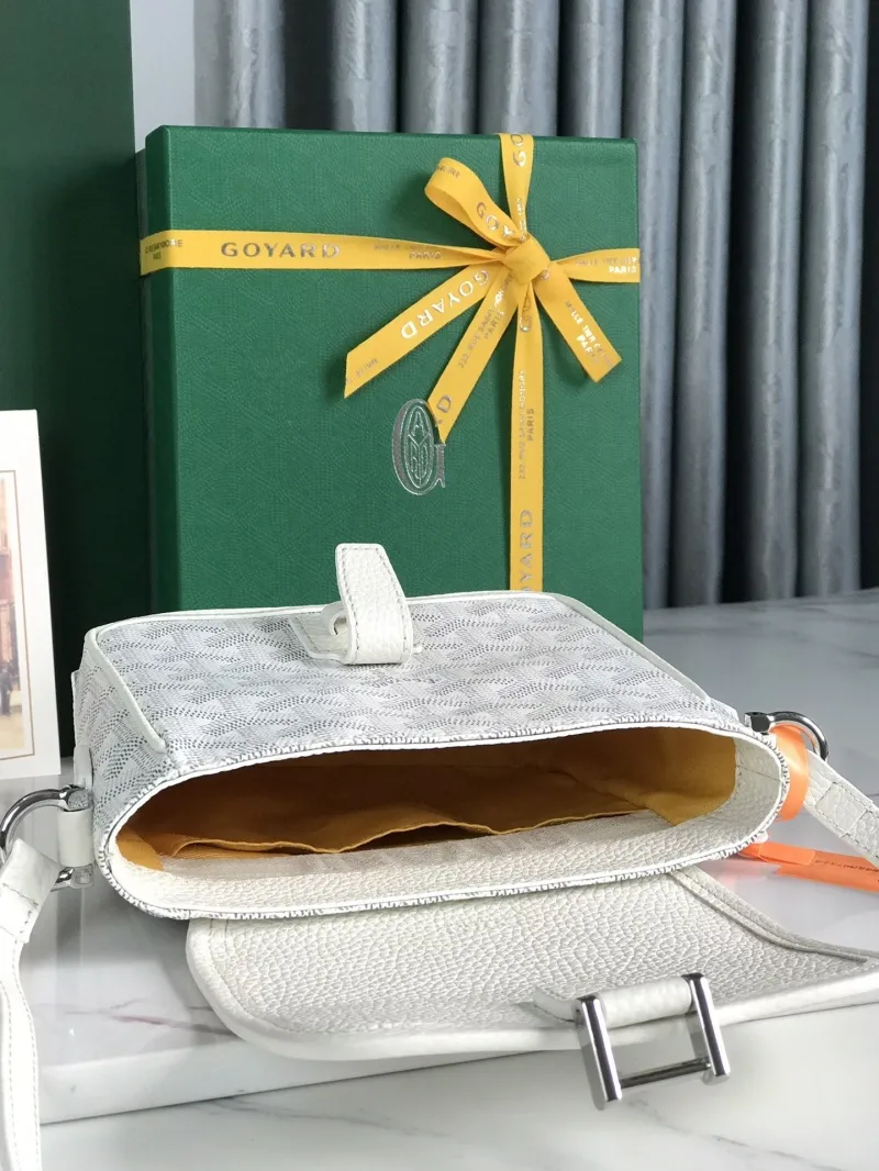 Goyard White Satchel Crossbody Bag 308 - Image 8