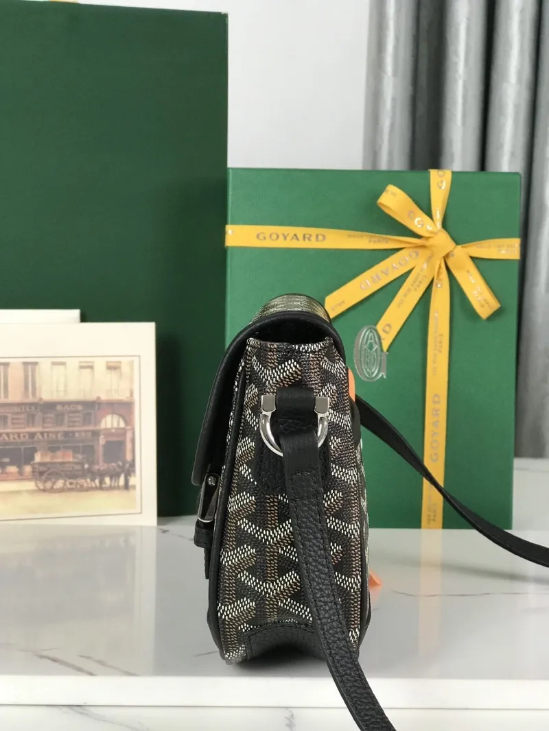 Goyard Black Monogram Crossbody Satchel Bag - Image 4