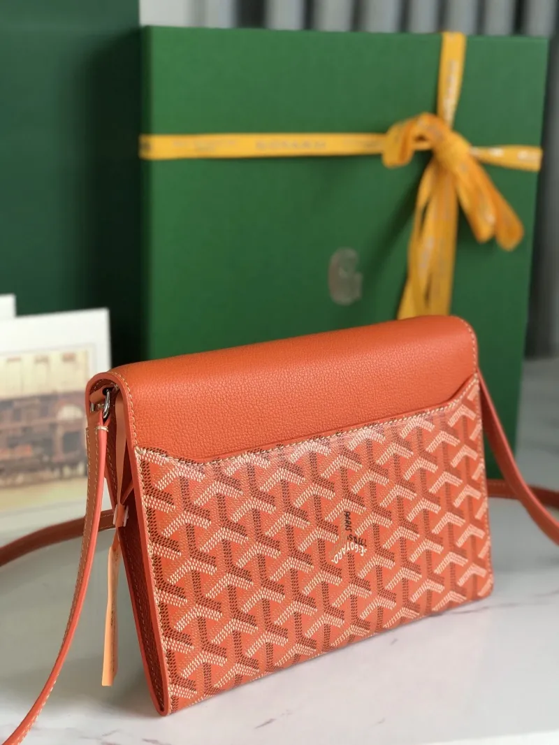 Alternative view of Goyard Orange Crossbody Satchel Bag 314