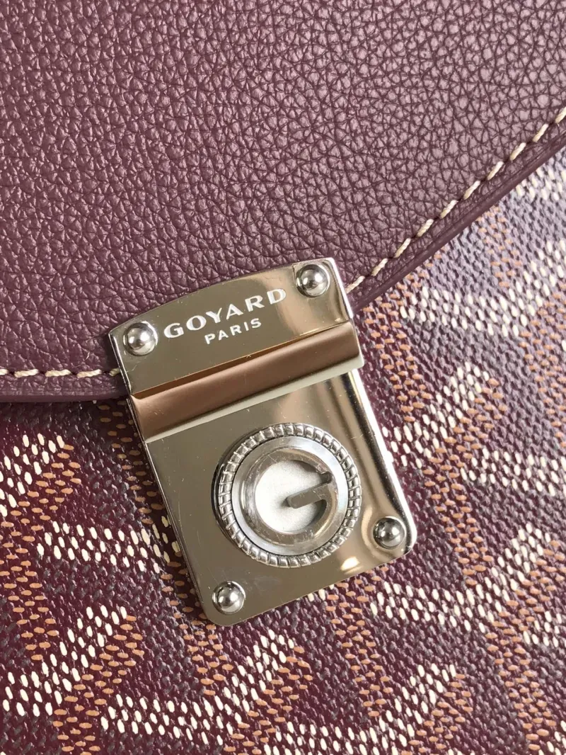 Goyard Burgundy Crossbody Satchel Bag 318 - Image 5