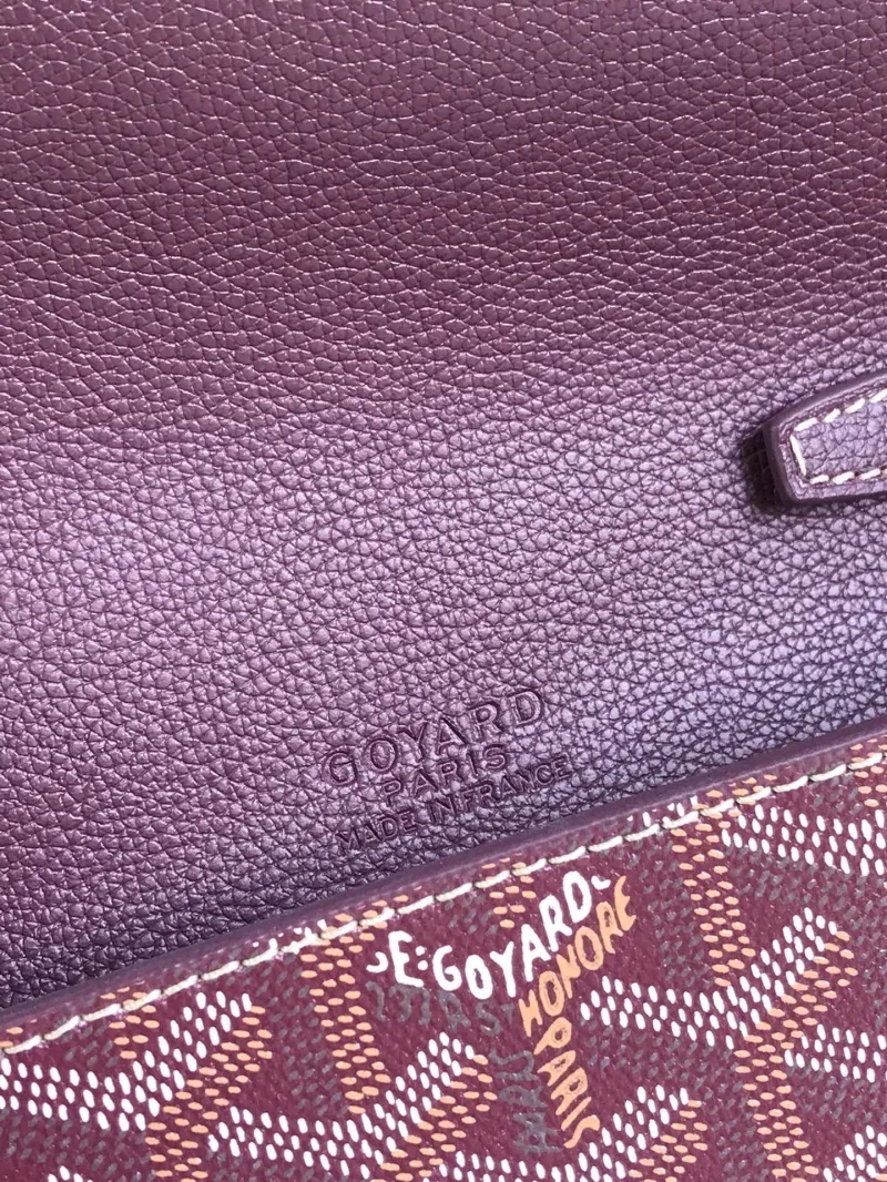 Goyard Burgundy Crossbody Satchel Bag 318 - Image 7