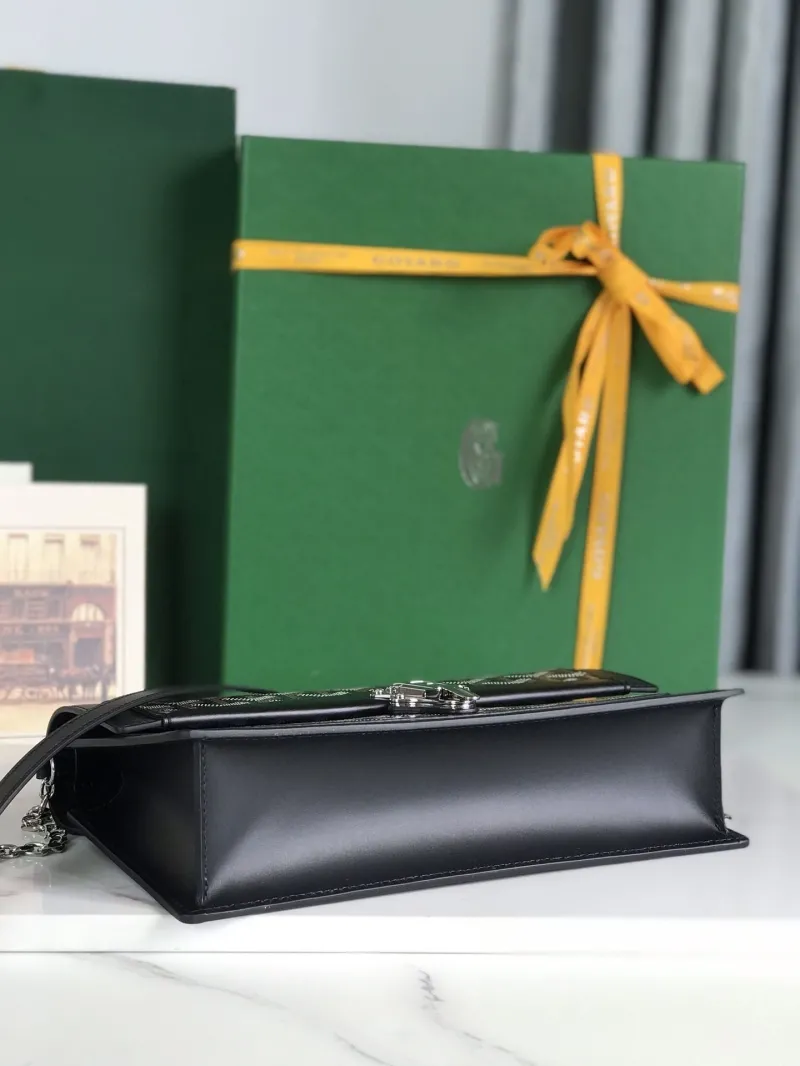 Goyard Black Chain Crossbody Satchel Bag - Image 4