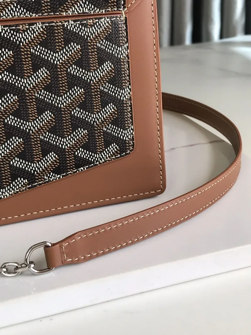 Goyard 322 Brown Monogram Satchel Crossbody Bag - Image 4