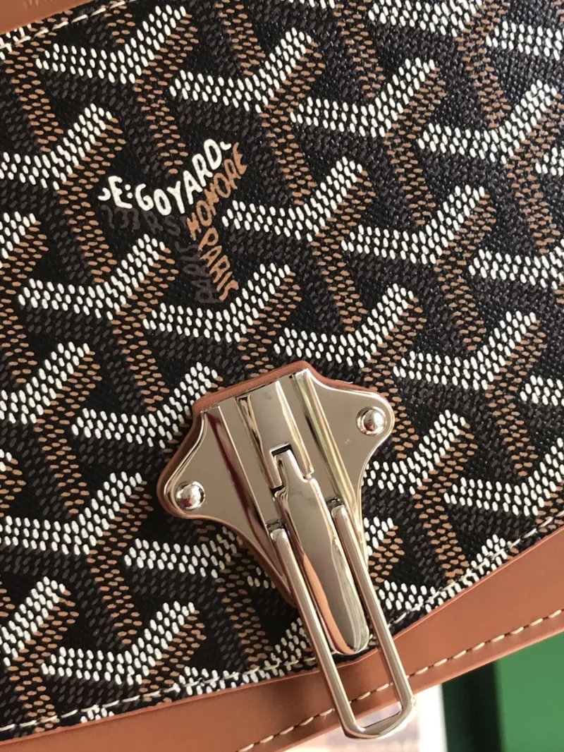 Goyard 322 Brown Monogram Satchel Crossbody Bag - Image 8