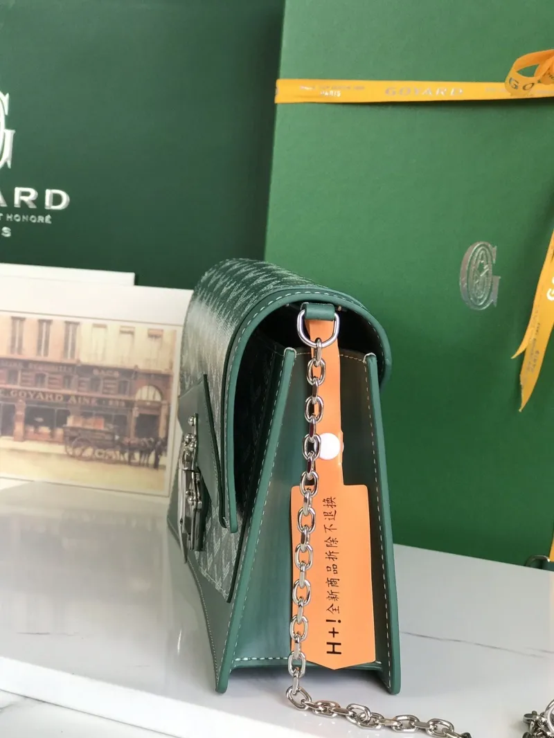 Goyard Green Satchel Bag 324 - Image 3