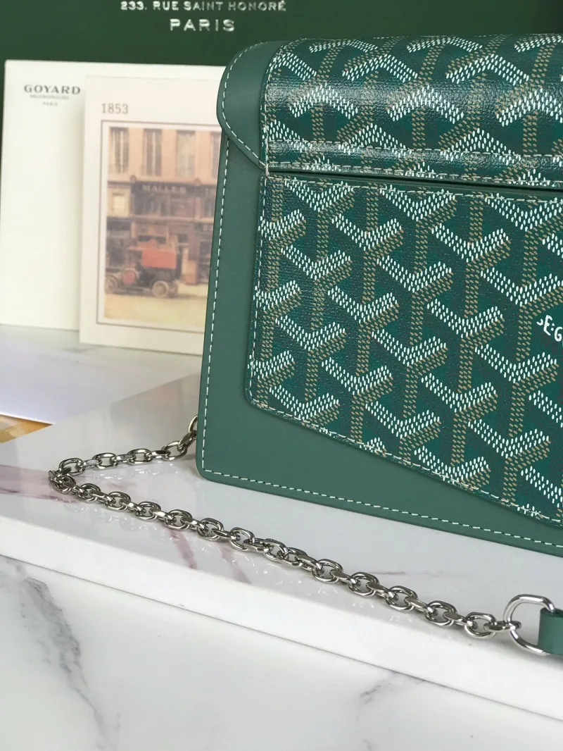 Goyard Green Satchel Bag 324 - Image 5