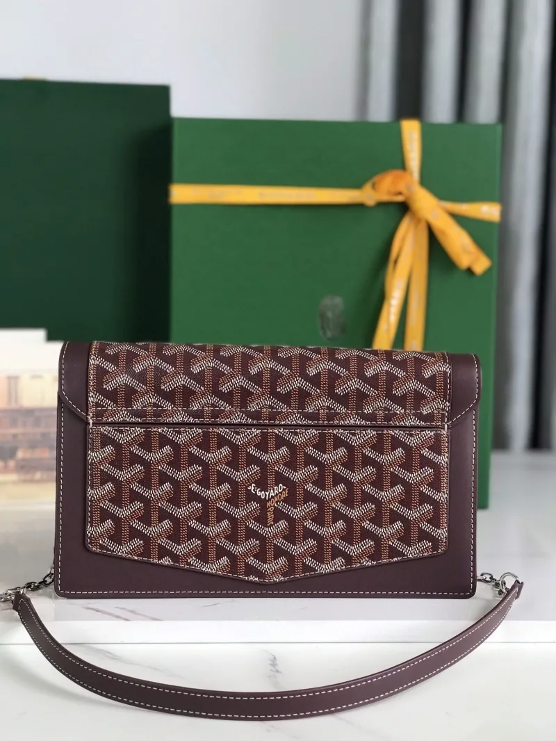 Goyard Dark Brown Chain Satchel Bag 328 - Image 4