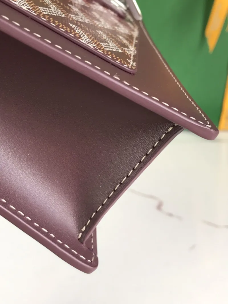 Goyard Dark Brown Chain Satchel Bag 328 - Image 7