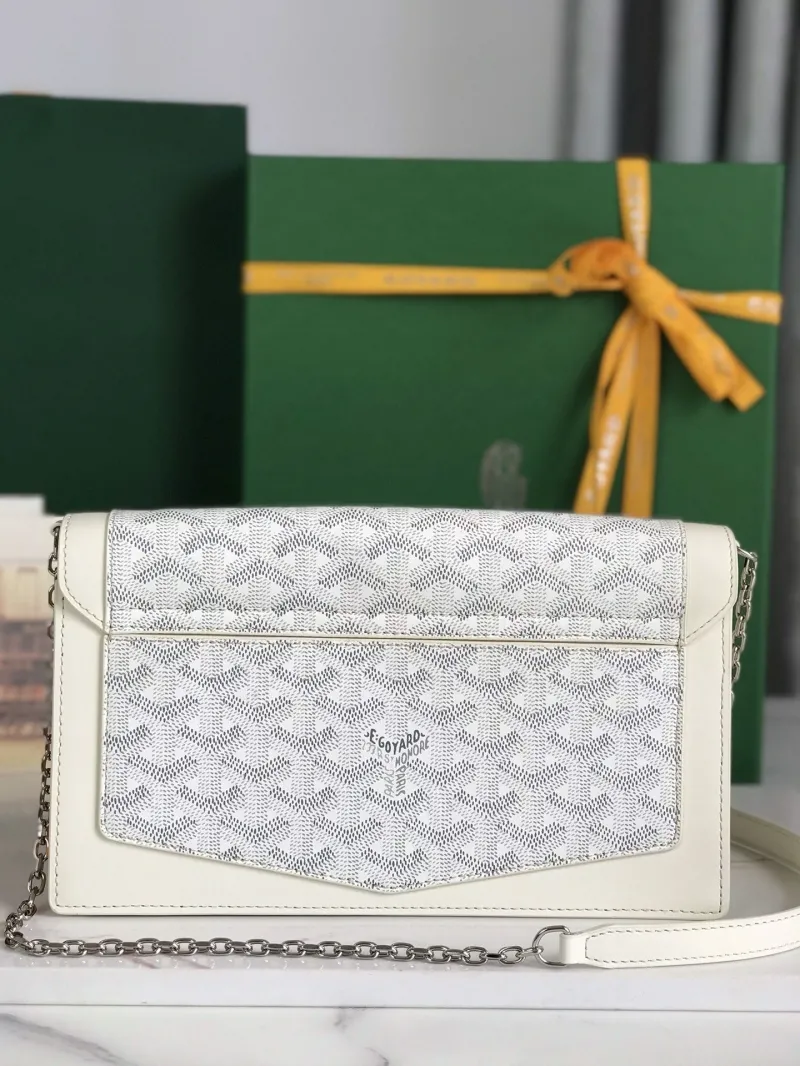 Goyard White Chain Crossbody Satchel Bag - Image 3