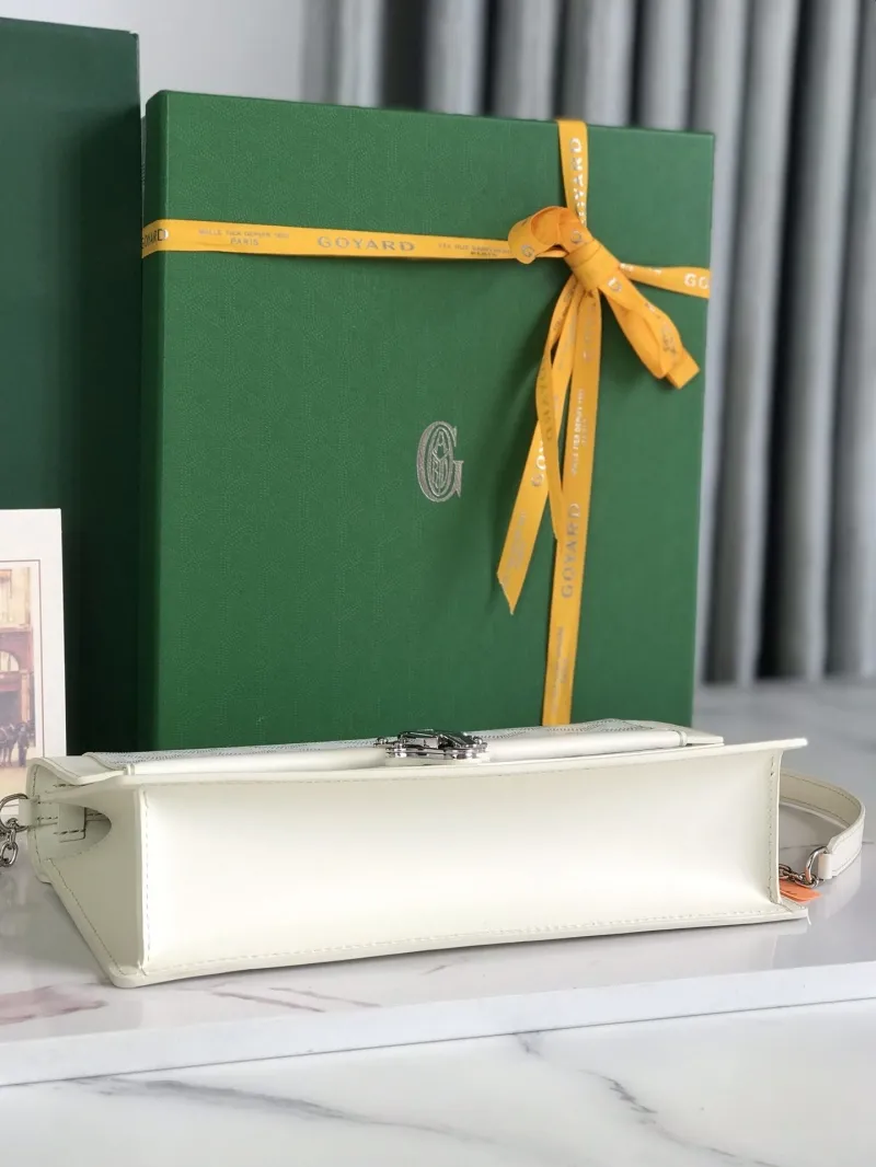 Goyard White Chain Crossbody Satchel Bag - Image 5