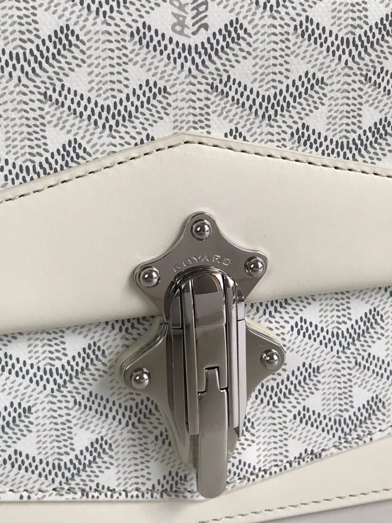 Goyard White Chain Crossbody Satchel Bag - Image 6