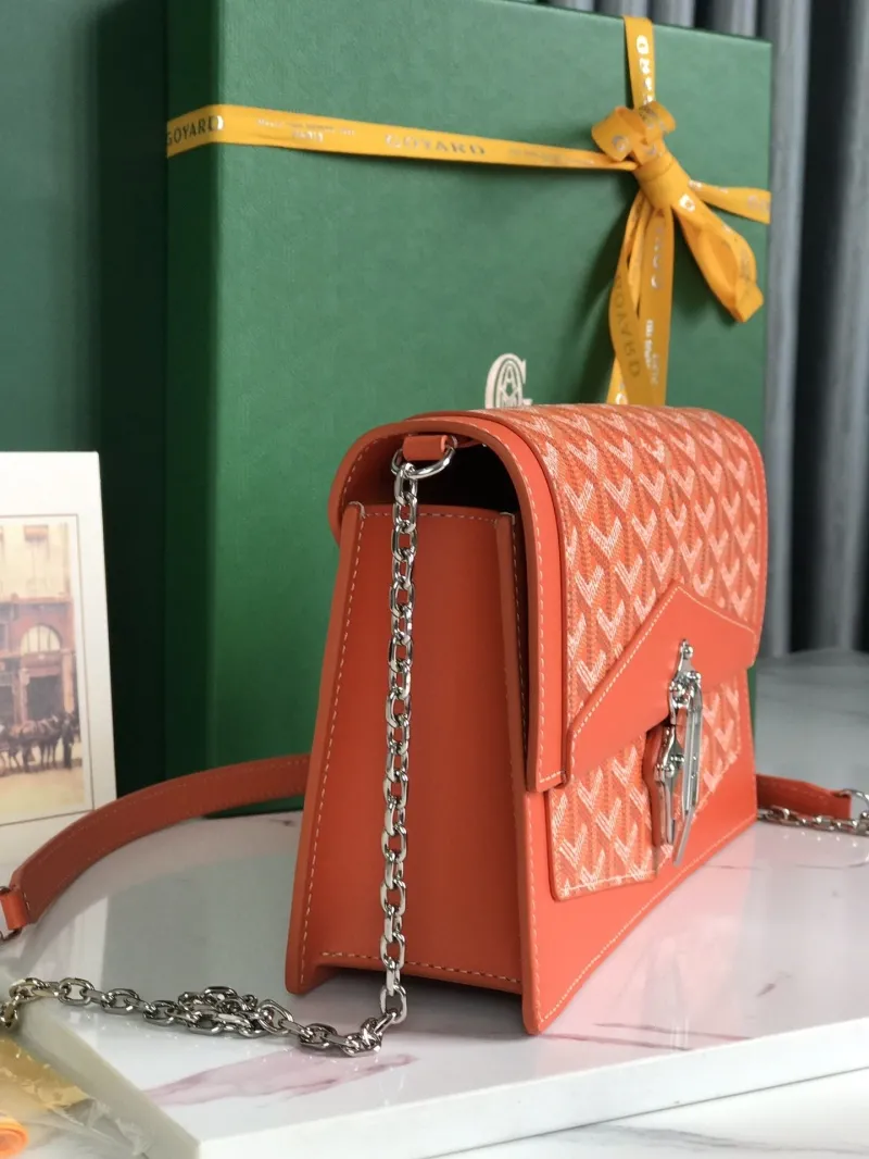 Goyard Orange Satchel Chain Crossbody Bag 331 - Image 3