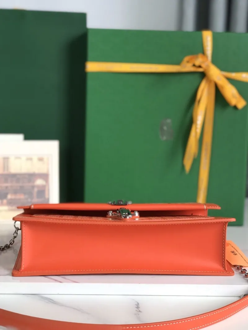 Goyard Orange Satchel Chain Crossbody Bag 331 - Image 4