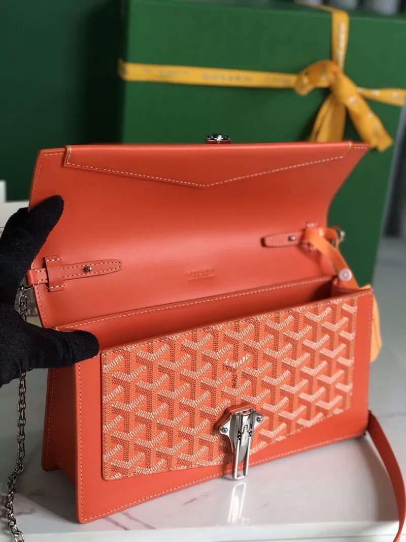 Goyard Orange Satchel Chain Crossbody Bag 331 - Image 6